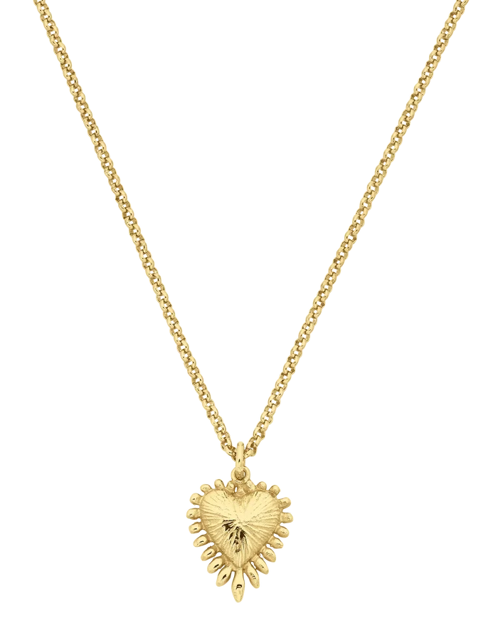 Mini Heart Ray Necklace | 22k Gold Vermeil