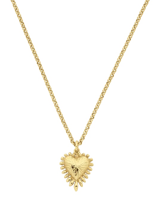 Mini Heart Ray Necklace | 22k Gold Vermeil