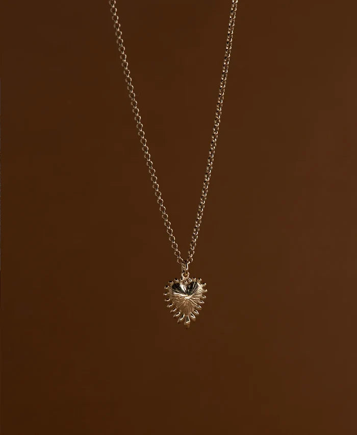 Mini Heart Ray Necklace | 22k Gold Vermeil