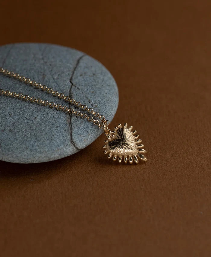 Mini Heart Ray Necklace | 22k Gold Vermeil