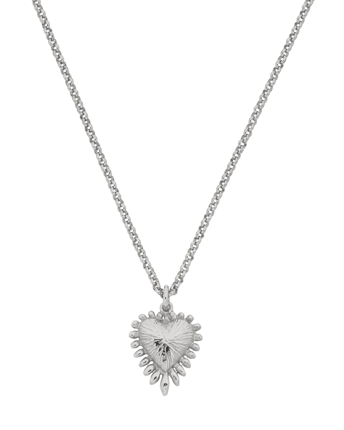 Mini Heart Ray Necklace | Sterling Silver