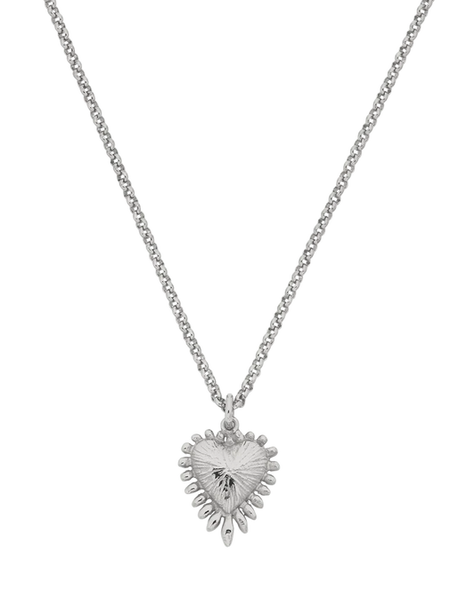 Mini Heart Ray Necklace | Sterling Silver