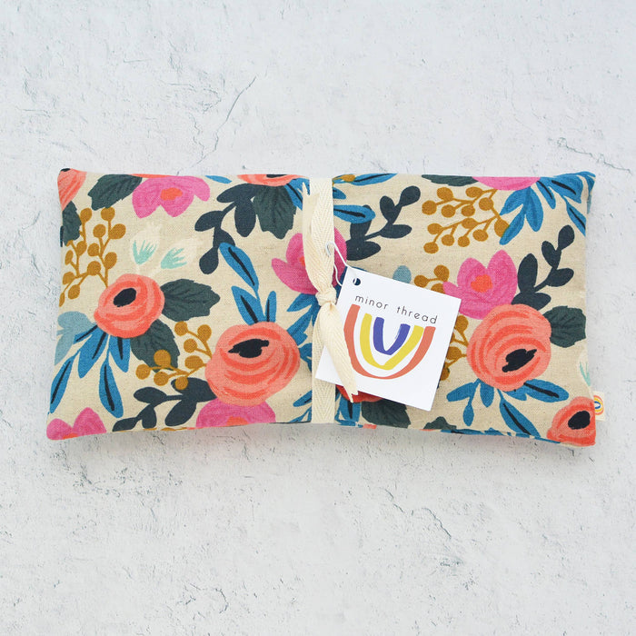 Minor Thread - Oversized Weighted Eye Pillow in Rosa Pink Floral Canvas: Lavender