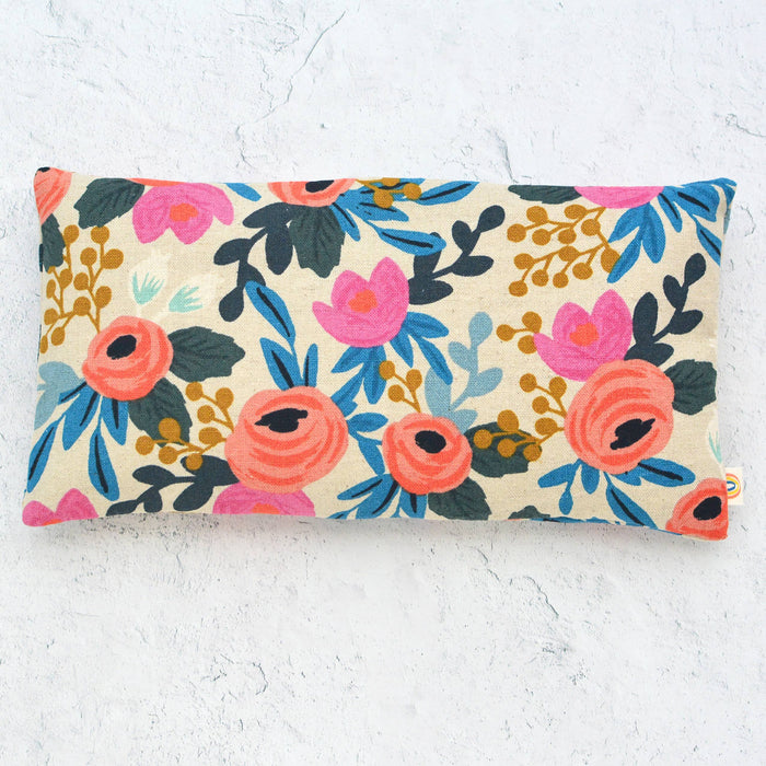 Minor Thread - Oversized Weighted Eye Pillow in Rosa Pink Floral Canvas: Lavender