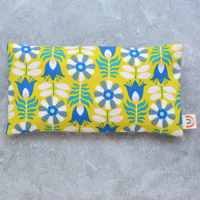 Minor Thread - Summer Scandi Floral Yellow & Blue Weighted Eye Pillow: Lavender