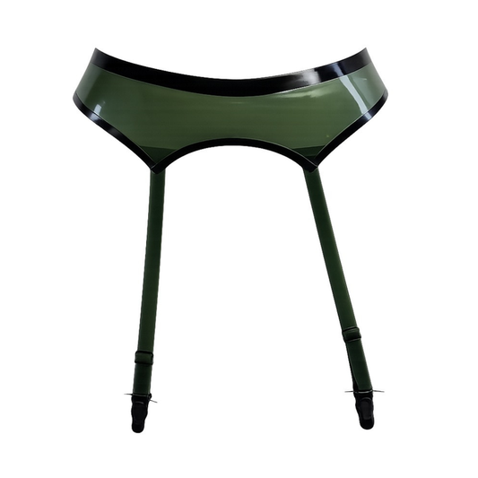 Moderne Garter Belt READY TO SHIP - X-Small XS / Transparent Olive Womens - Vex Inc. | Latex Clothing