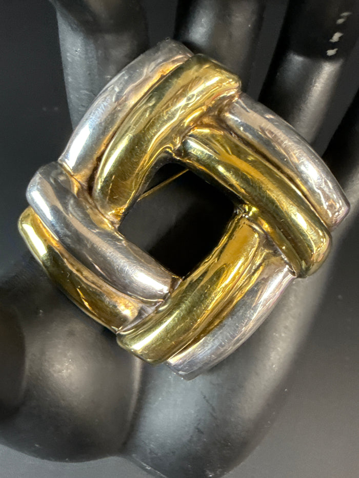 Modernist Sterling-14K Vermeil Pendant