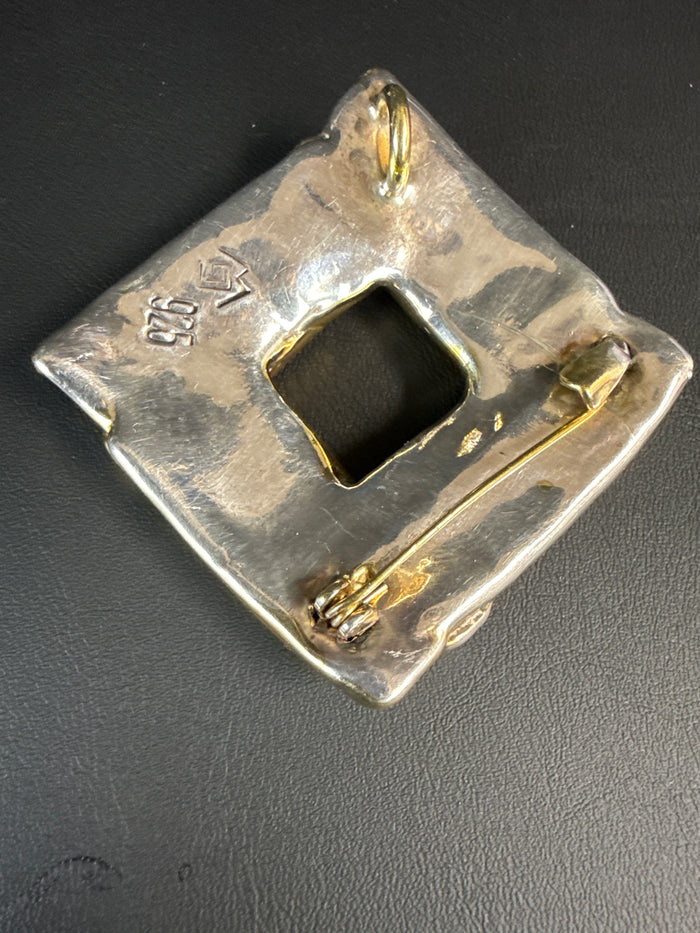 Modernist Sterling-14K Vermeil Pendant