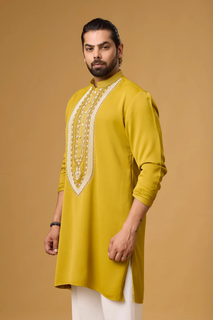 Buy Mustard Kurta Set for Men Online India | Mahavir NX