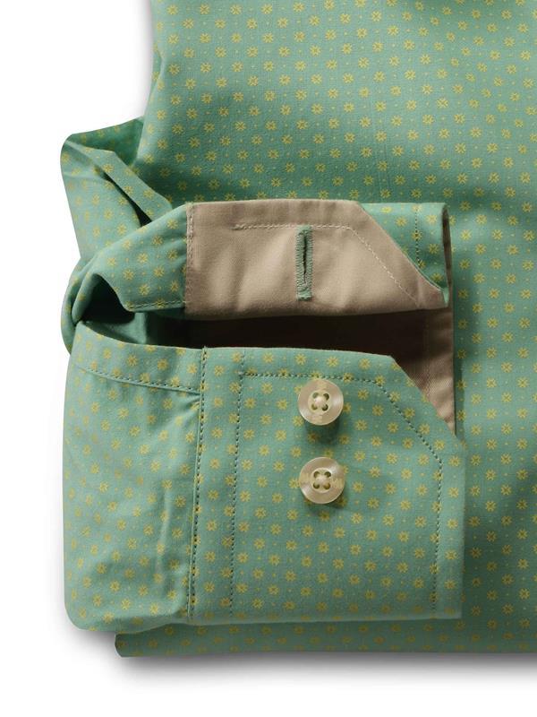 Nadal Green Printed Full sleeve single cuff   Cotton Shirt