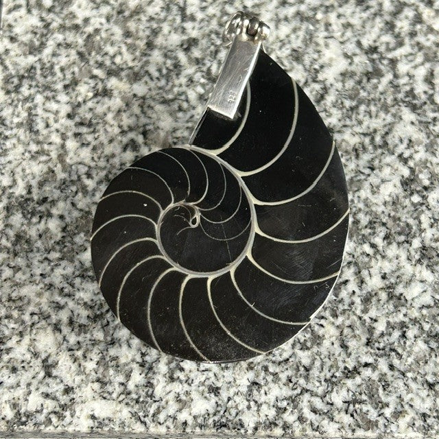 Nautilus Shell Sterling Silver Pendant