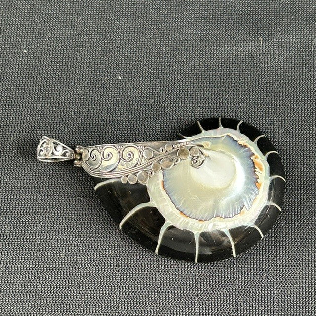 Nautilus Shell Sterling Silver Pendant