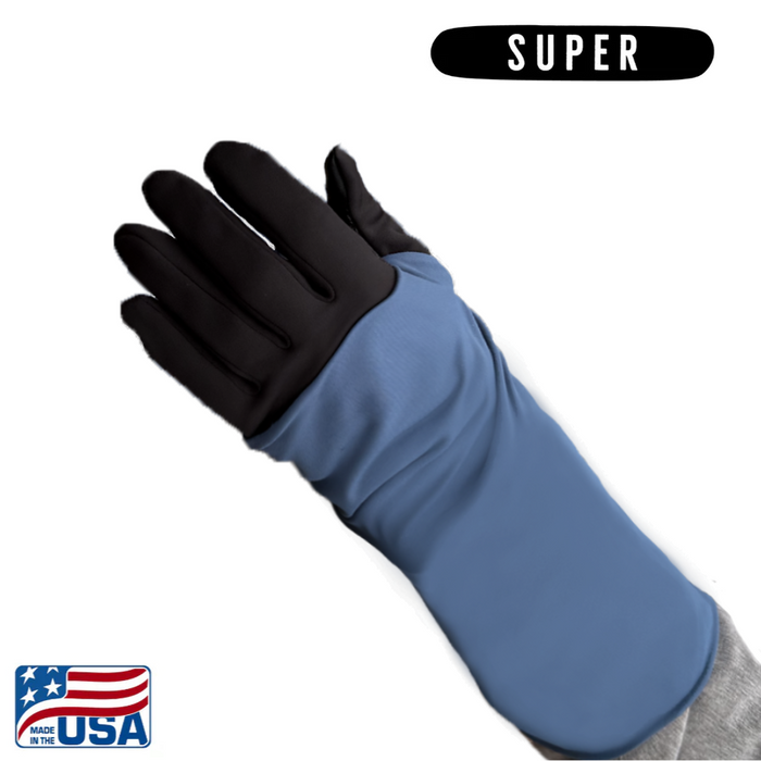 Super Snow Sleeves® Wrist Gaiters are a fun and functional wrist warmer that can be worn over or under jacket sleeves. These comfortable, unique wrist covers protect the gap between glove and jacket sleeves to keep the snow and cold out, so that you can focus on enjoying the outdoors. 

Super Snow Sleeves® are ideal for adults and kids 10 years and older.  This version is longer and wider than the Original Snow Sleeves®.