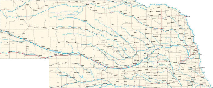 Nebraska State Map - Cut Out Style - Fit Together Series
