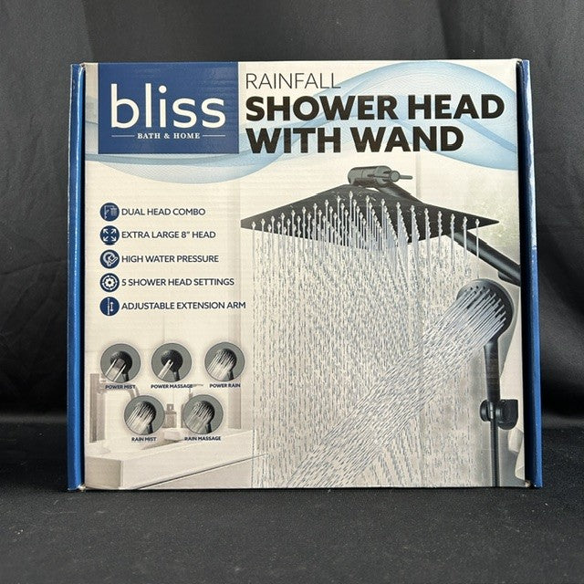 NIB Bliss Rainfall Shower Head with Wand