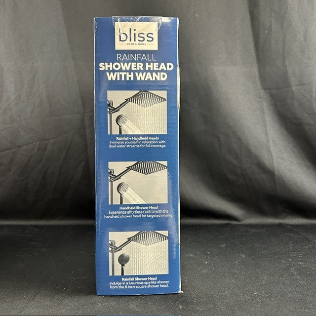 NIB Bliss Rainfall Shower Head with Wand