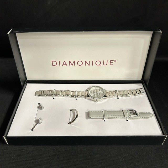 NIB Diamonique Men's Silver Watch