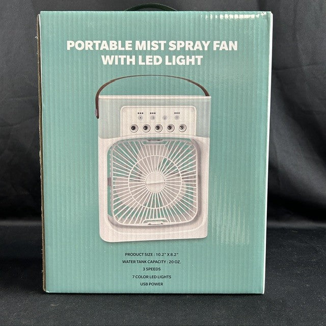 NIB Portable Mist Spray Fan with LED Light