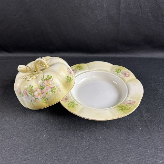 Nippon Hand-Painted Cheese Dish & Butter Dish