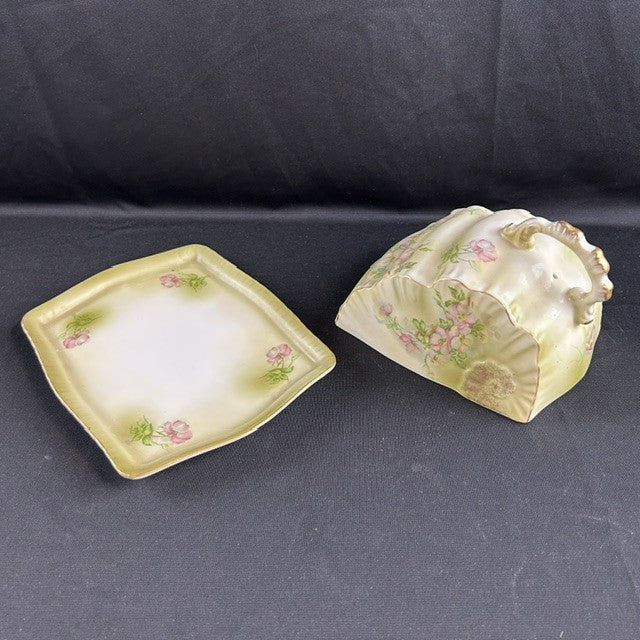 Nippon Hand-Painted Cheese Dish & Butter Dish