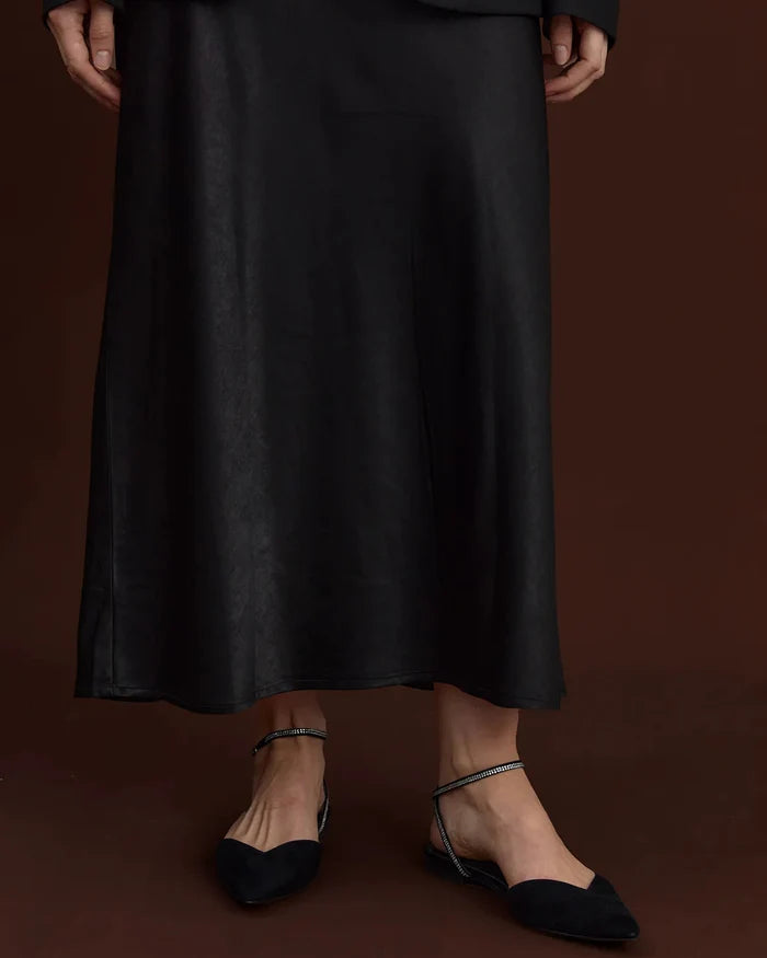 Nora Flat | Black/Crystal