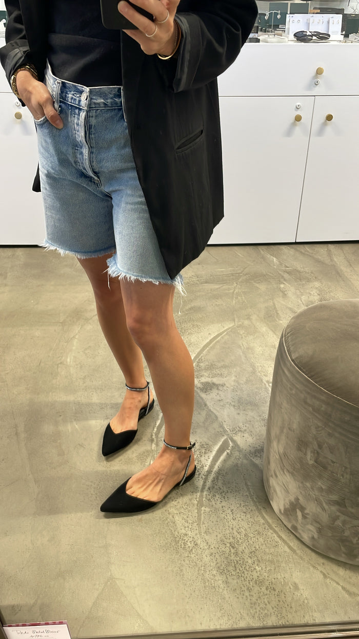 Nora Flat | Black/Crystal