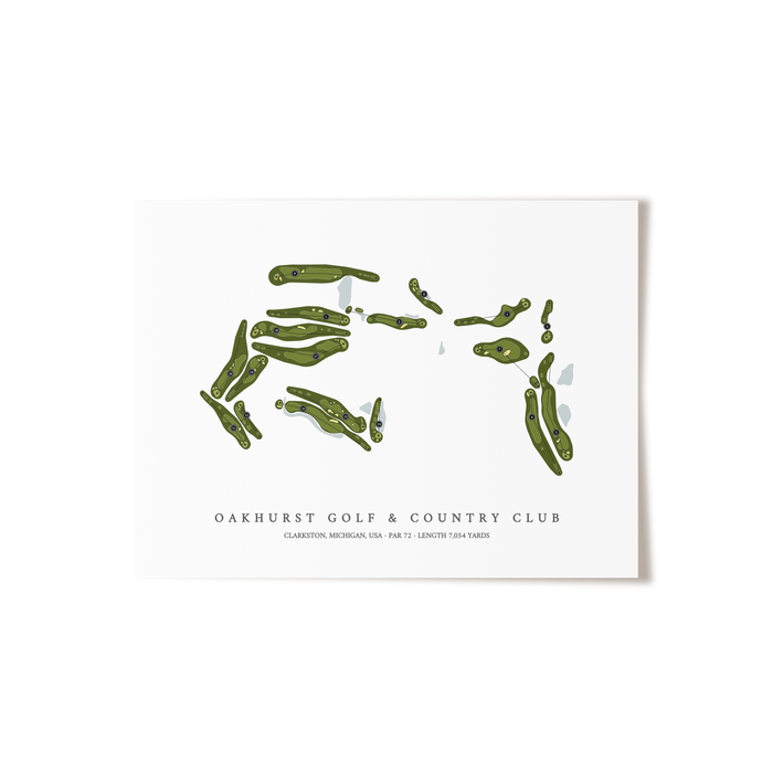 Oakhurst Golf & Country Club | Golf Course Map | Unframed