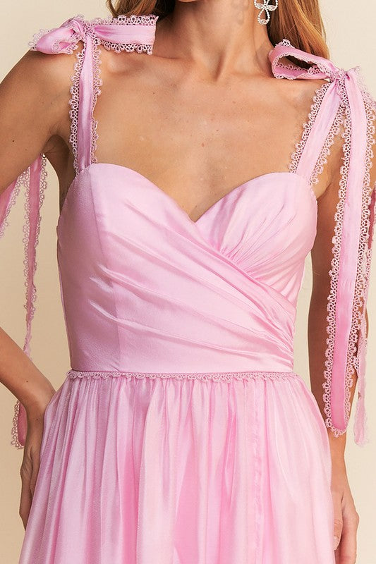 One Day A-Line Tie Strap Gown