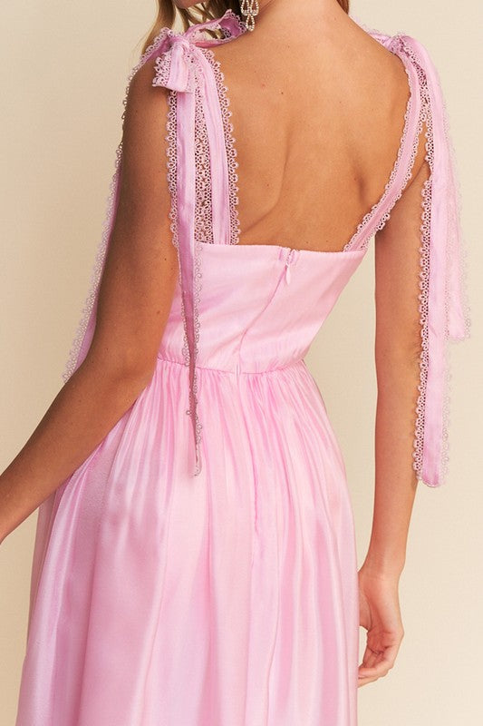 One Day A-Line Tie Strap Gown