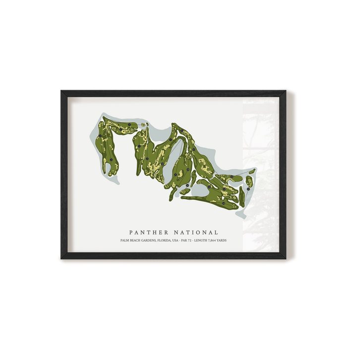 Panther National | Golf Course Map | Black Frame