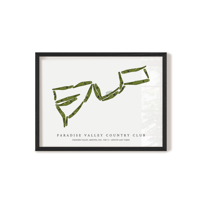 Paradise Valley Country Club | Golf Course Map | Black Frame