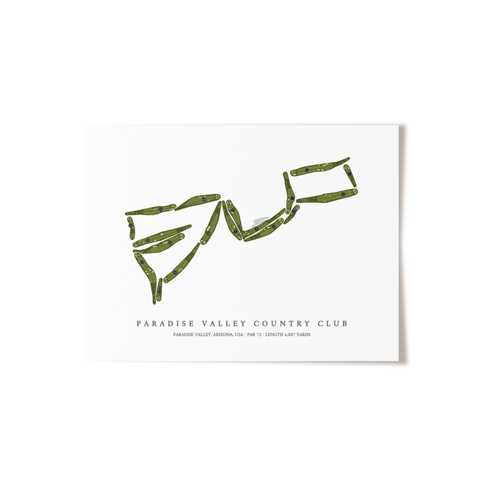 Paradise Valley Country Club | Golf Course Map | Unframed