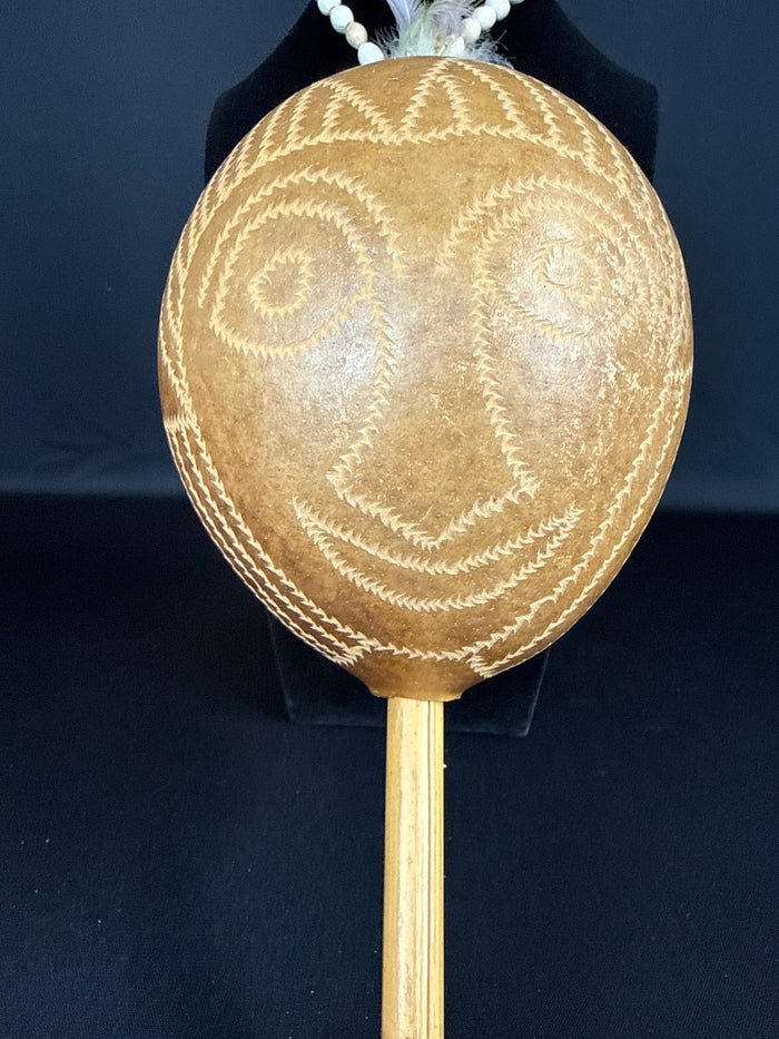 Peruvian Gourd Maraca - Hand Carved