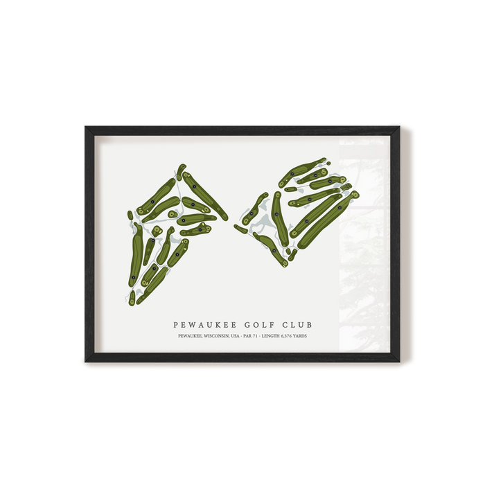 Pewaukee Golf Club | Golf Course Map | Black Frame