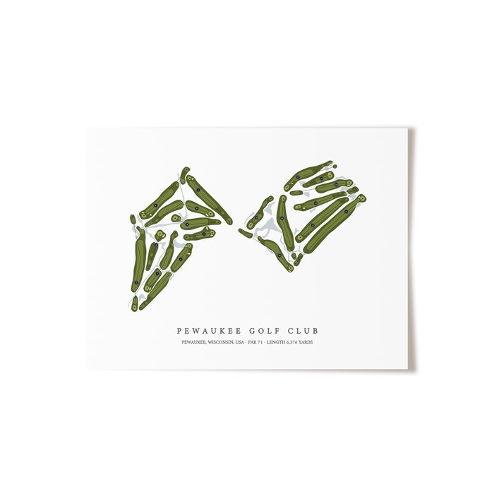 Pewaukee Golf Club | Golf Course Map | Unframed