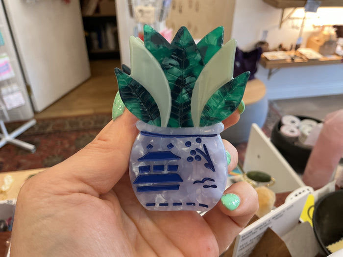 Plant Pot Hair Claw Clip
