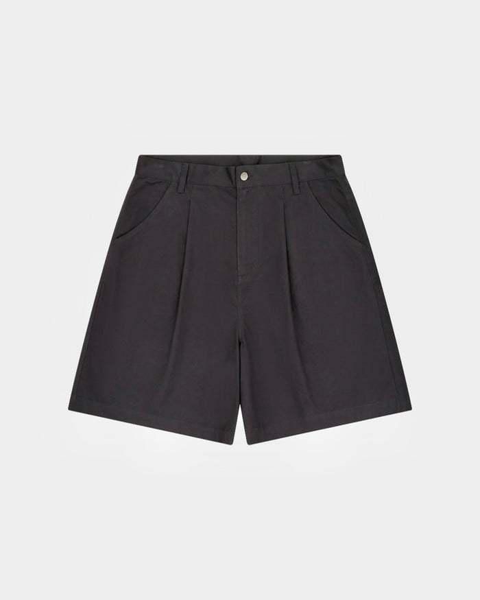 Pleated Short - Washed Charcoal
