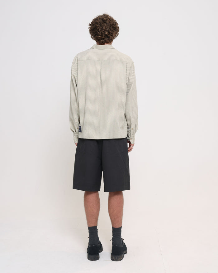 Pleated Short - Washed Charcoal