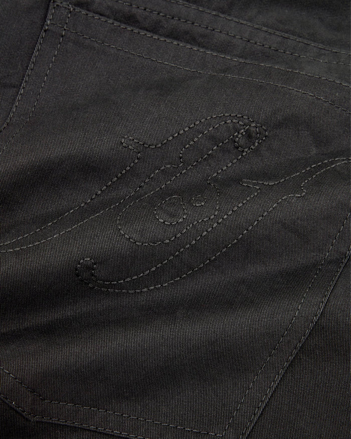 Pleated Short - Washed Charcoal