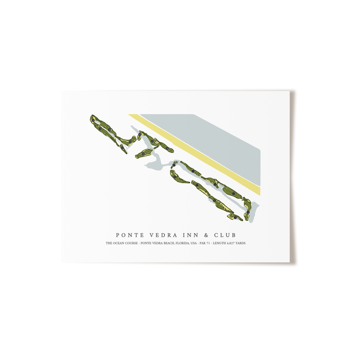 Ponte Vedra Inn & Club - The Ocean Course | Golf Course Map | Unframed