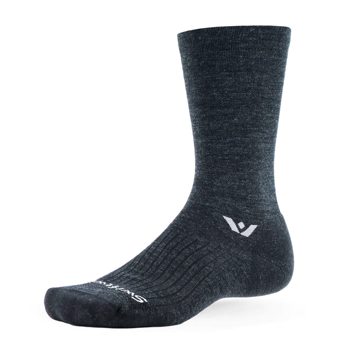 Pursuit Crew sock in coal gray