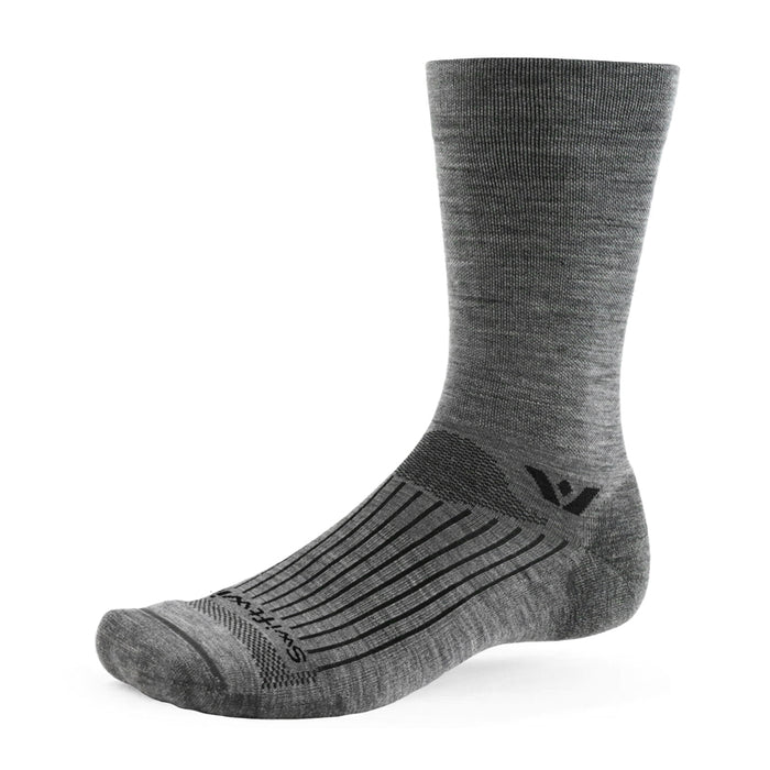 Gray crew height sock
