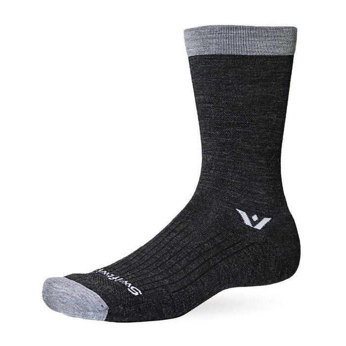Pursuit Crew sock in coal gray
