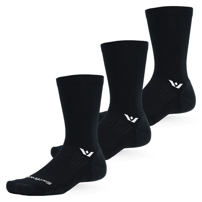 Three pairs of Pursuit Crew socks in black