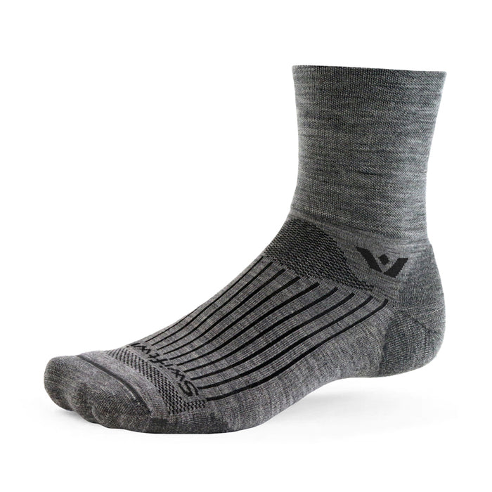Pursuit Quarter Crew High sock in heather gray