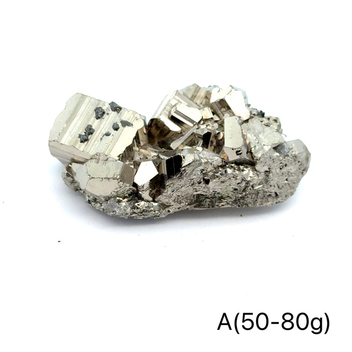 One (50-80g) Pyrite in Quartz Gemstone Cluster / A