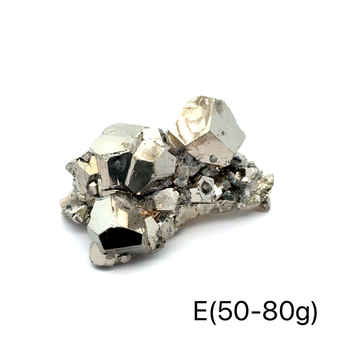 One (50-80g) Pyrite in Quartz Gemstone Cluster / E