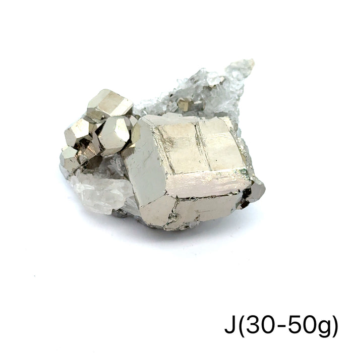 One (50-80g) Pyrite in Quartz Gemstone Cluster / J