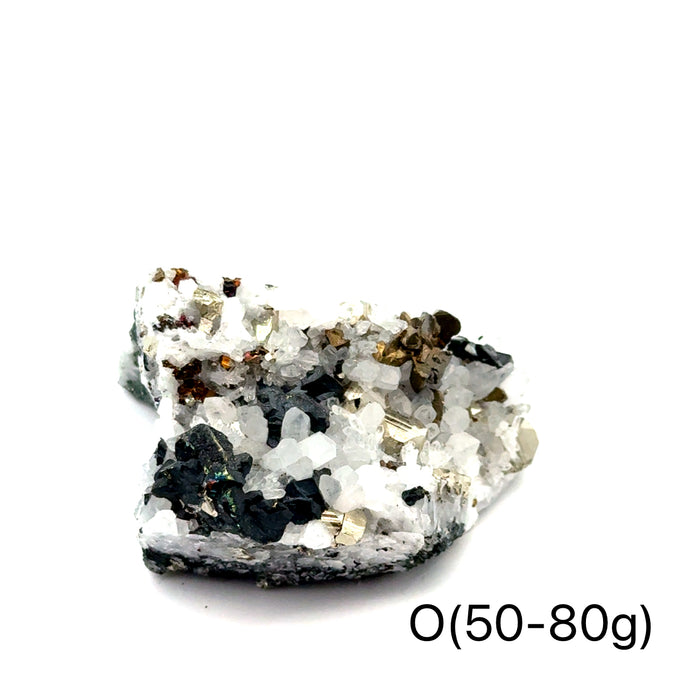 One (50-80g) Pyrite in Quartz Gemstone Cluster / O