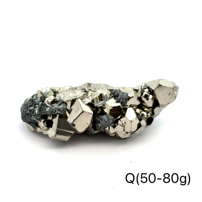 One (50-80g) Pyrite in Quartz Gemstone Cluster / Q